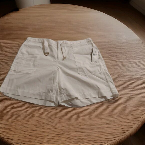 Lauren Ralph Lauren Women Shorts With Belt White Size 14 Summer NWT Polo - Picture 1 of 15